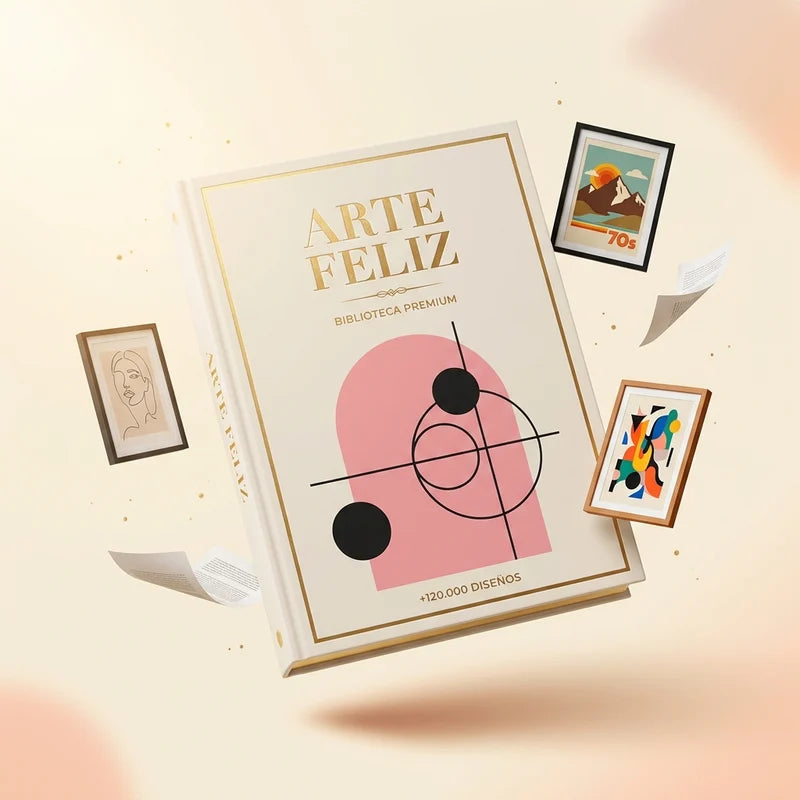 Arte Feliz Esencial — +120.000 Diseños de Cuadros Profesionales Listos para Vender | Sin Saber Diseñar